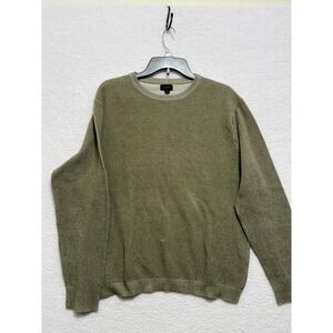 J Crew Mens Textured Crewneck Sweater Olive Green Size XL Cotton Blend‎